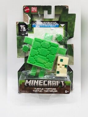 Retired  Minecraft 15th Anniversary Action Figure: TURTLE, EGG, Two Babies 2024